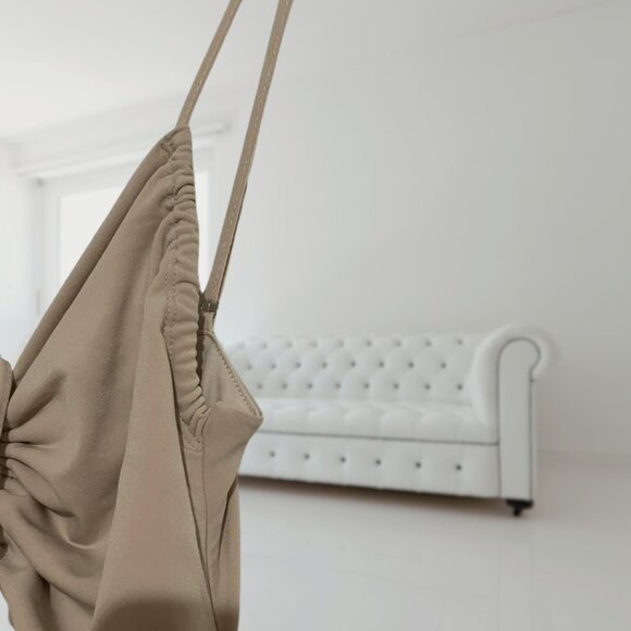 Forever 21 Ruched Midi Dress – NWT, Adjustable Straps, Zipper Back, Size Small - Picture 7 of 15